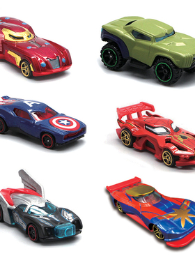 合金跑车玩具超级英雄罗布钢铁侠蜘蛛侠英雄战车赛车模型儿童男孩