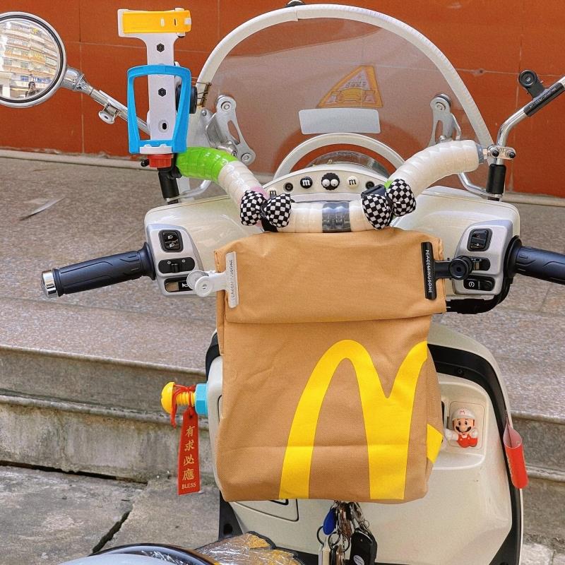 麦当劳摩托车侧边挂物包复古两侧置物兜收纳袋防水大容量前置包