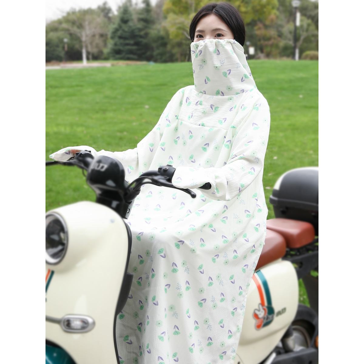 电动摩托车防晒衣女夏全身长款棉防紫外线骑车电动车电瓶车遮阳衫