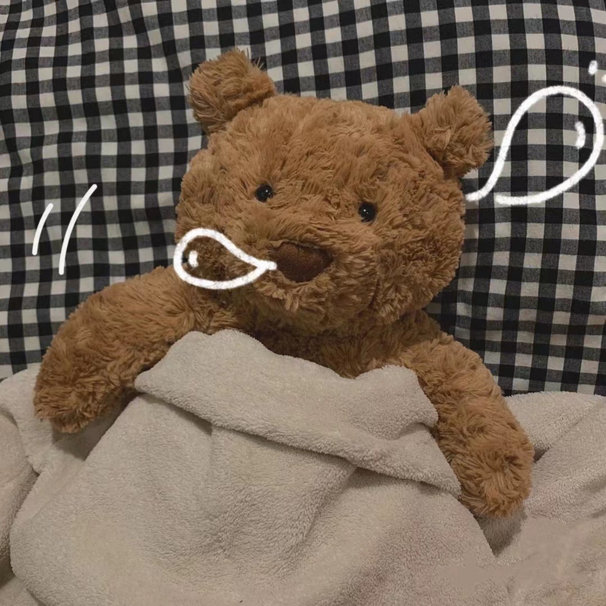 网红巴塞罗那熊玩偶睡觉抱枕毛绒玩具泰迪熊公仔布娃娃生日礼物女