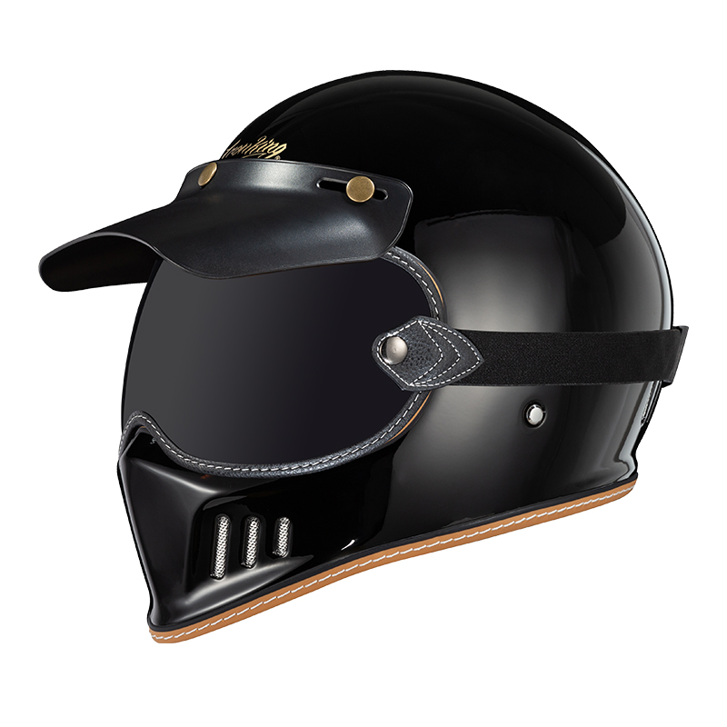 高档哈雷巡航车品牌安全盔复古摩托车头盔3c认证四季通用男士机车