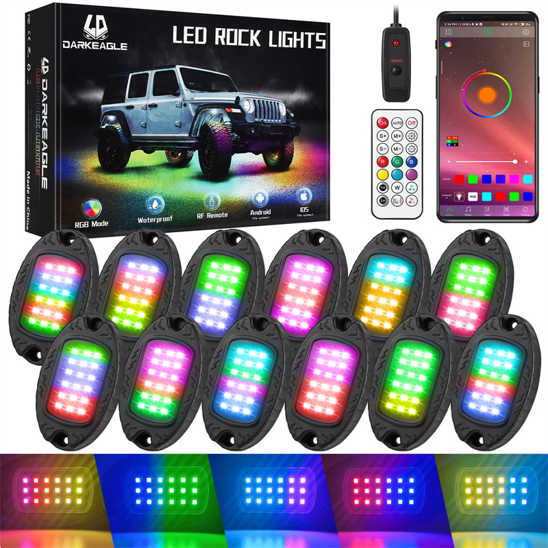 蓝牙APP幻彩RGB双路汽车底盘灯汽车改装用品LED氛围灯无线遥控灯
