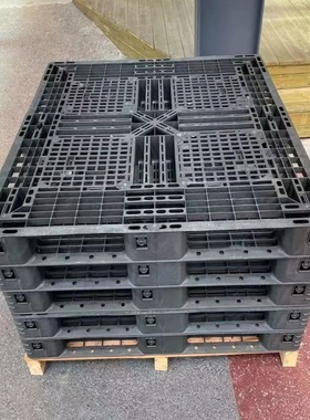 无锡苏州上海黑色网格田字塑料托盘一次性黑色塑料卡板栈铲板出售