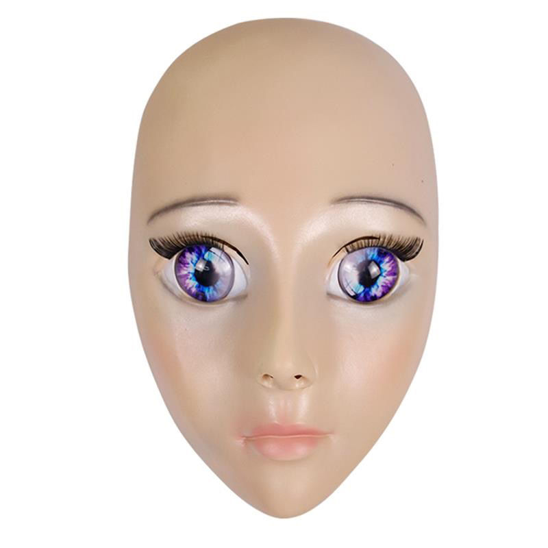 日系漫画女王面具 性感派对舞会抖音公主面罩 蓝眼睛美女角色道具