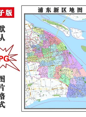 浦东新区地图可特殊定制上海市JPG电子版高清图片2023年