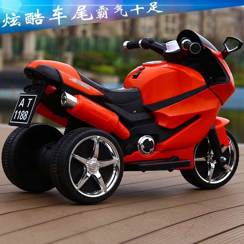 正品儿童电动摩托车三轮车1-3-6岁小孩玩具车可坐人宝宝充电遥控