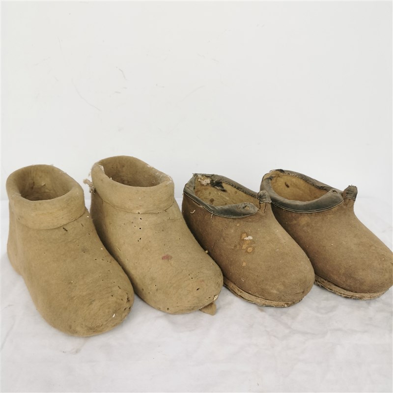 民俗老对象毡鞋冬季雨r雪天气保暖北方影视道具摆件收藏怀旧老