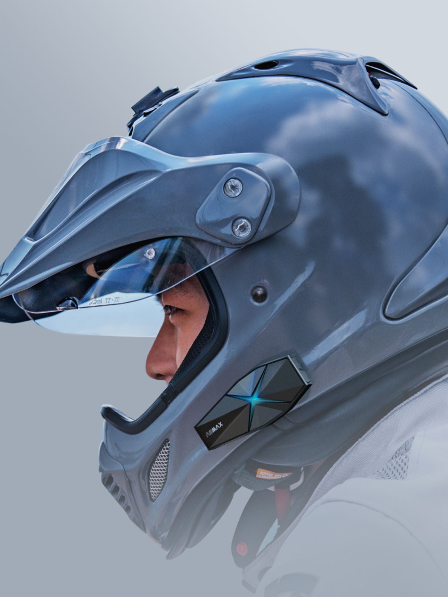 asmax摩托机车头盔内置双通道智能无线揭面半盔Z1/F1骑行蓝牙耳机