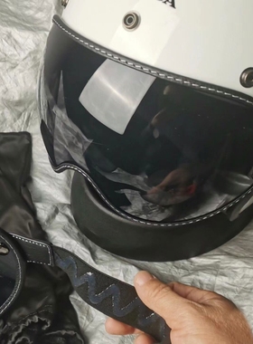 摩托车头盔护目镜绑带moto3复古全盔防风镜防晒时尚ROYAL泡泡镜片