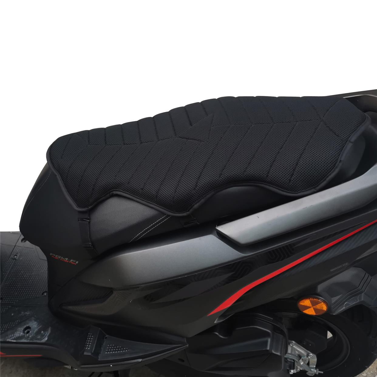 双人座摩托车坐垫电动车坐垫套减震防晒防水透气散热长途改装配件