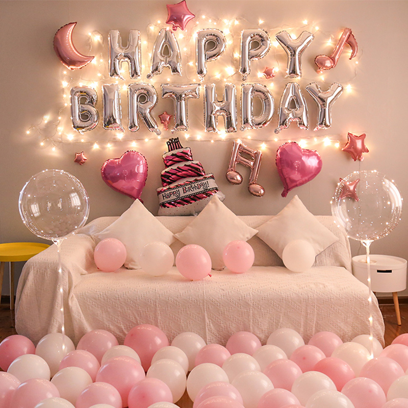 网红女孩宝宝儿童十周岁生日快乐派对背景墙装饰气球场景布置用品