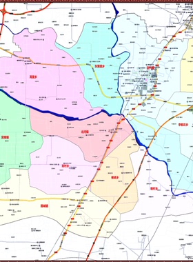 2020年河北保定定兴县百度版地图行政交通旅游乡镇地图110x150cm
