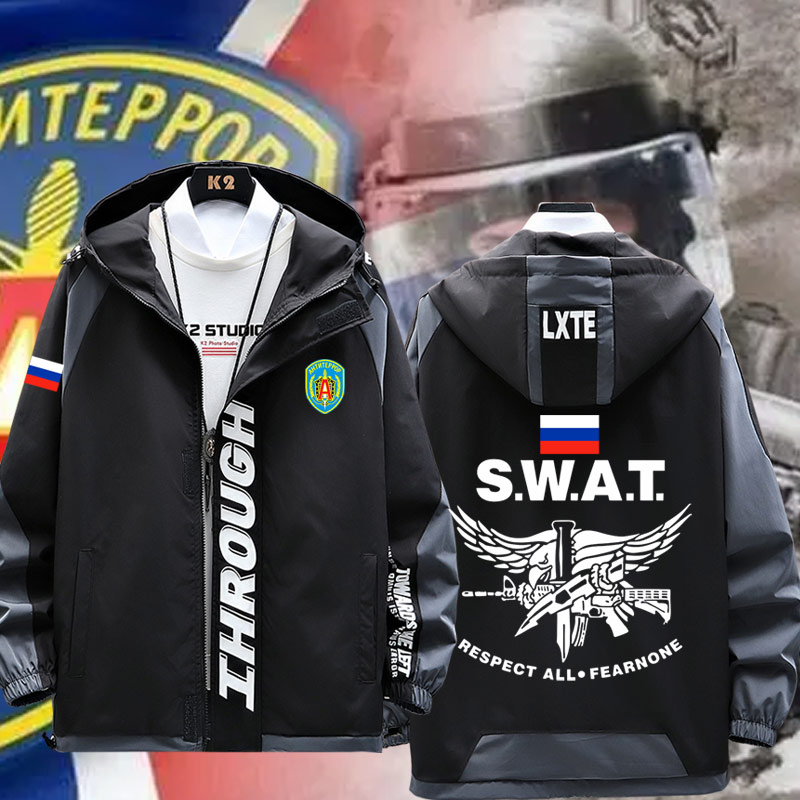 俄罗斯俄联邦阿尔法特种部队衣服外套户外运动军迷服冲锋衣夹克jl