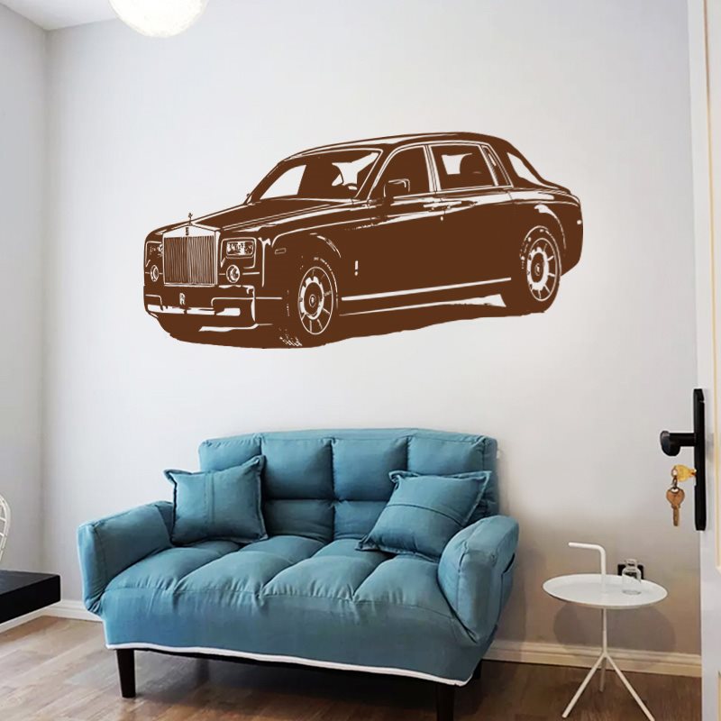 新品劳斯莱斯机车汽车图案豪车赛车卧室创意洗P车背景墙贴壁纸贴
