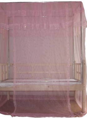 蚊帐打孔简单开门支架不锈钢床小加高安装单手工儿童床不框全婴儿