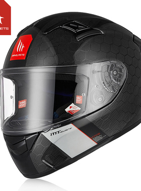 正品西班牙MT碳纤维头盔摩托车男女士机车赛车盔超轻量化四季全盔