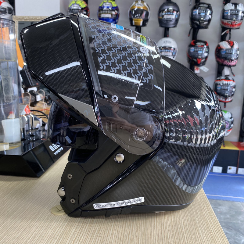 HJC碳纤揭面盔头盔RPHA90S男女摩托车赛车双镜片全防雾四季安全帽