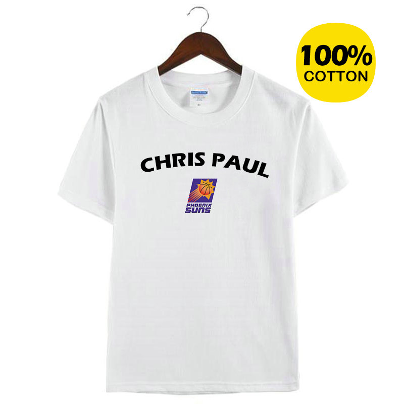 克里斯保罗CP03号码太阳队标志纪念衫周边衣服纯棉短袖半袖白色T