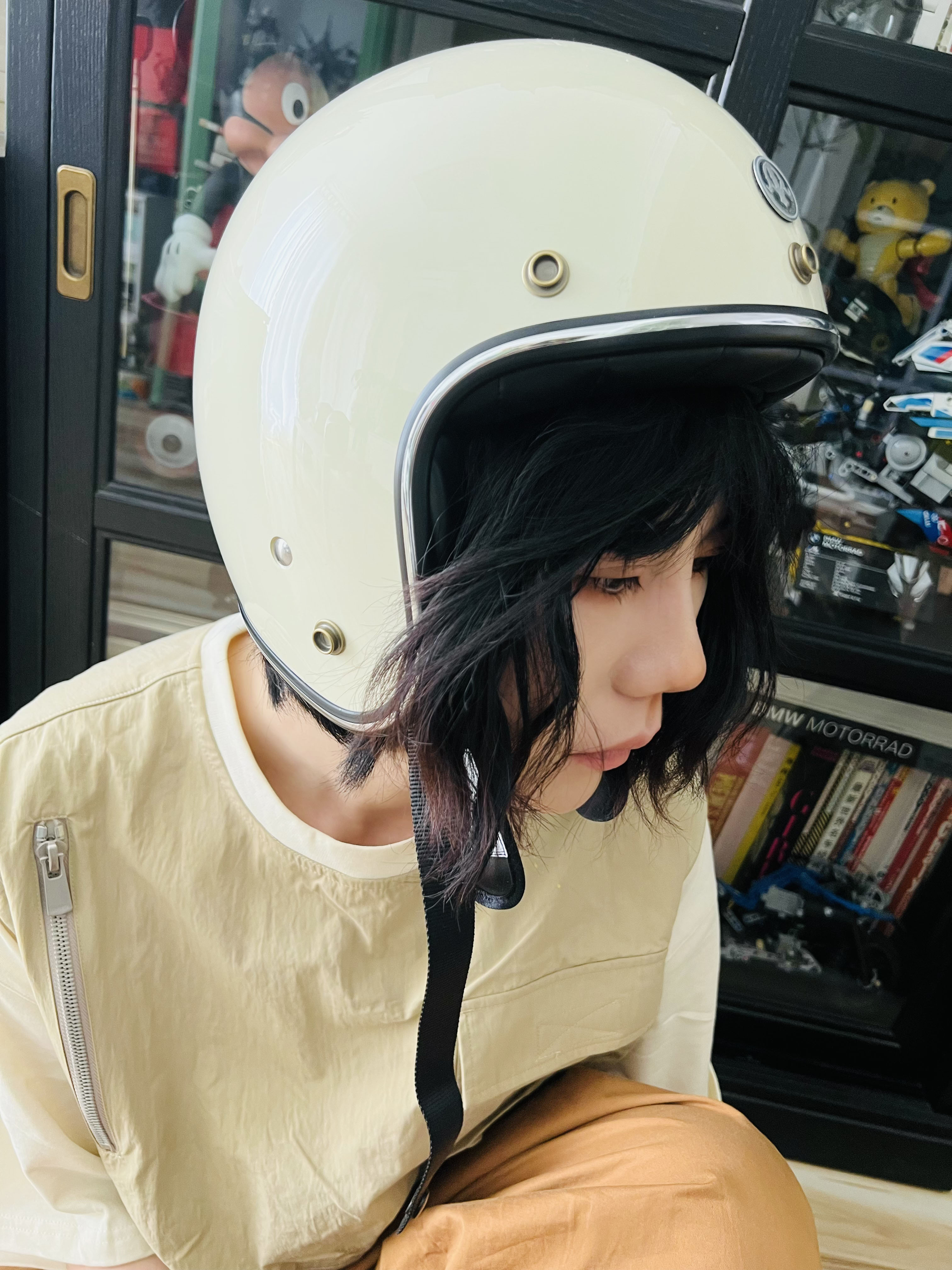 台湾AR3/4盔素色摩托车头盔纯色复古机车盔小盔体男女22春夏新品