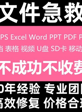 WPS-Excel-Word-PPT修复PDF文档表格U盘乱码损坏覆盖删除文件恢复