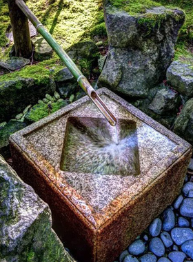 庭院流水方形石钵日式户外水景阳台石槽水槽天然石头花岗岩水缸盆