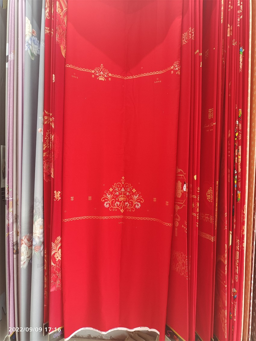 超值100%纯棉喜庆图案大红布料可定做床单单双人被套婚庆家纺用品