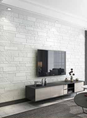 客厅墙壁纸自贴简约仿砖纹3d立体泡沫墙贴电视背景墙纸2021年新款