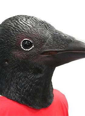 Crow Bird Cosplay Mask 万圣节黑色乌鸦面具鸟嘴乳胶头套