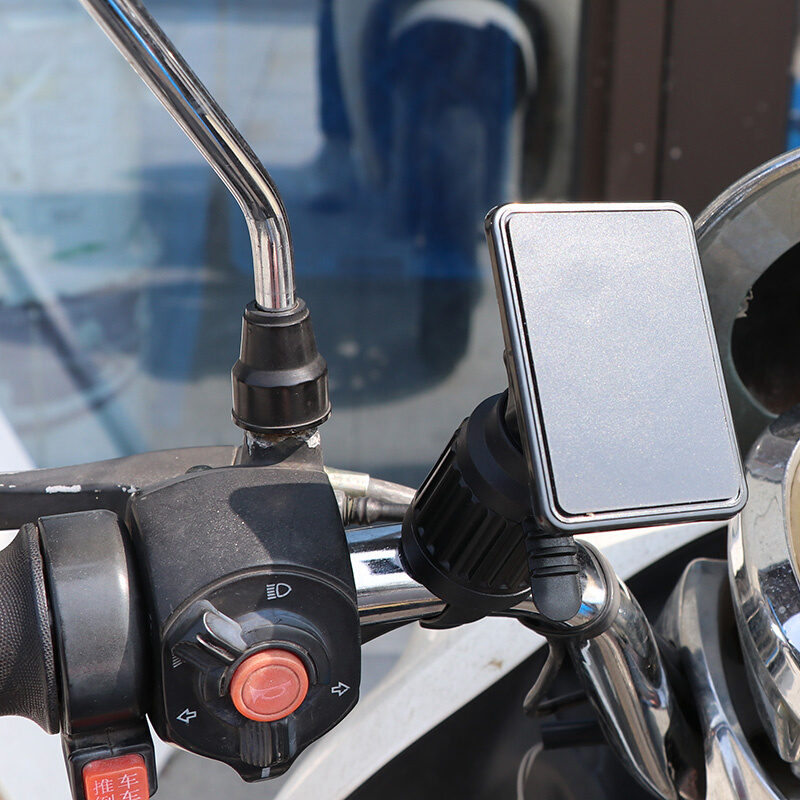 新品摩托车电瓶车手机支架磁吸式强磁车载导航支N架山地车外卖骑