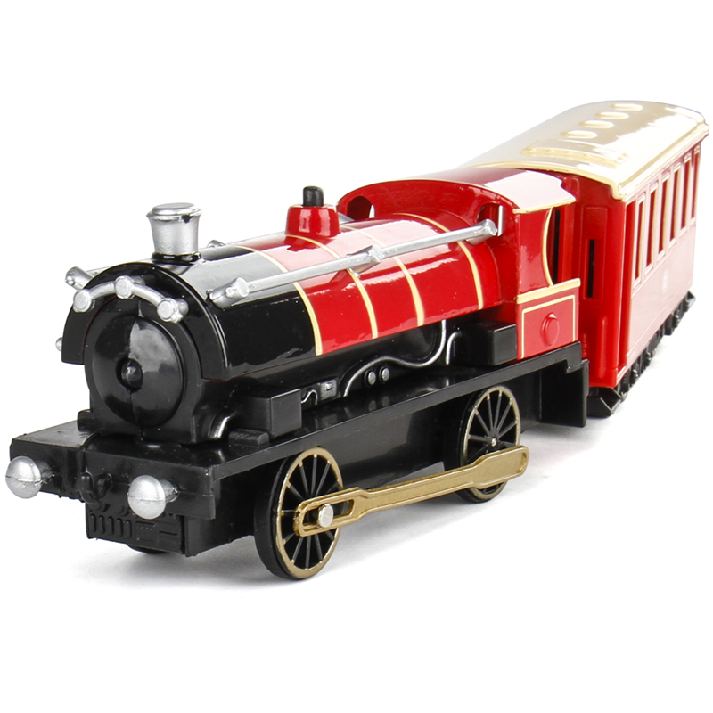 新品合金复古火车模型古典列车回力声光拖挂车厢仿真儿童玩具礼物