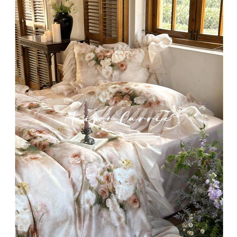 嘉里home | 诺曼庄园法式天丝棉床上四件套贡缎印花A类被套床单