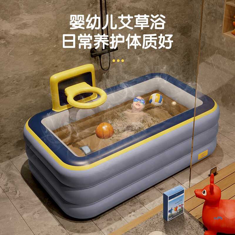 婴儿游泳池宝宝游泳池家用大号泡澡可折叠加厚儿童游泳桶充气泳池
