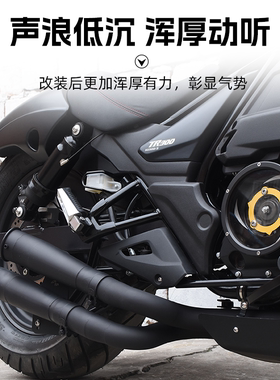 适用豪爵TR300摩托车改装双出排气管全段排气