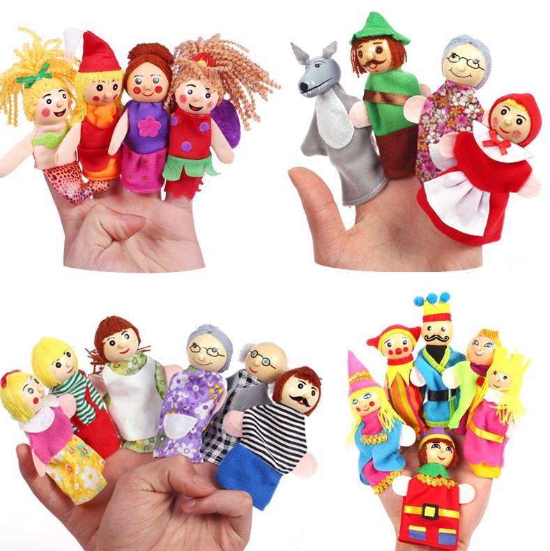 幼儿园早教手指偶讲故事童话人物角色区分语言区玩偶区域游戏材料