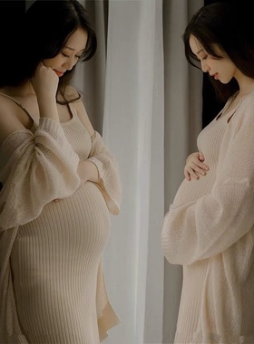 适合孕妇拍照服装孕妇照衣服自己在家拍道具照片写真内衣居家大码