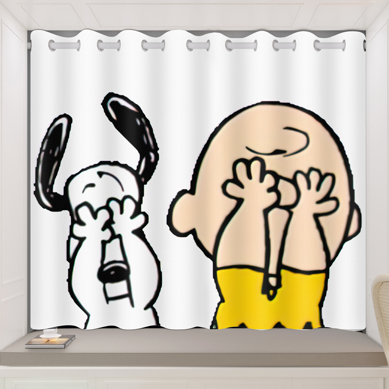 儿童房短窗帘男孩卧室房间卡通图案遮光2021年新款免打孔安装飘窗