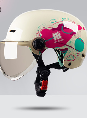3C认证国标野马摩托立方头盔男女夏季防晒电动车半盔电瓶安全帽
