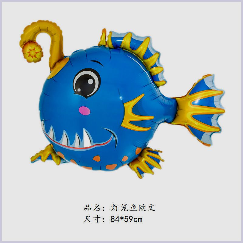 新款萌海洋生物螃蟹章鱼海马铝膜汽球儿童生日派对布置卡通气球