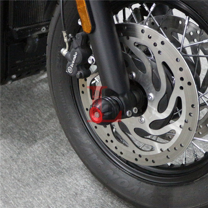 适用摩托古兹V85TT 19-24年改装前轮防摔球铝合金减震保护块配件