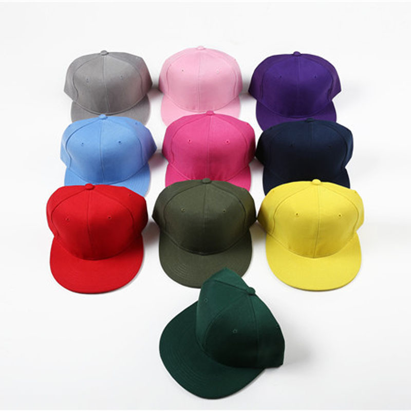 跨境男女喜欢d平沿帽可调节光板嘻哈街舞黑色帽子个性logo