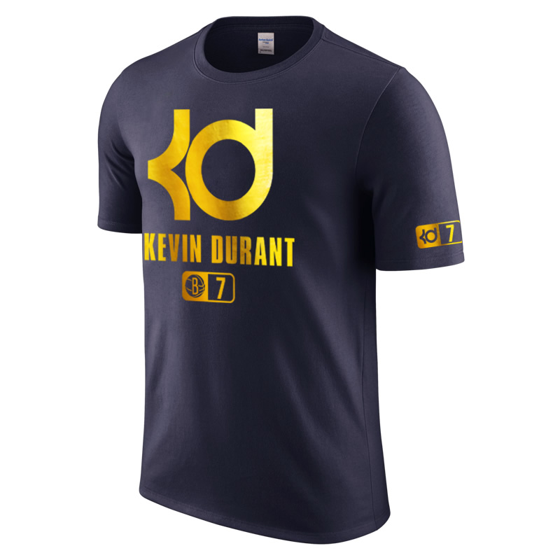 篮网队杜兰特KD标志7号LOGO 纯棉圆领学生队服定制印号烫金工作服