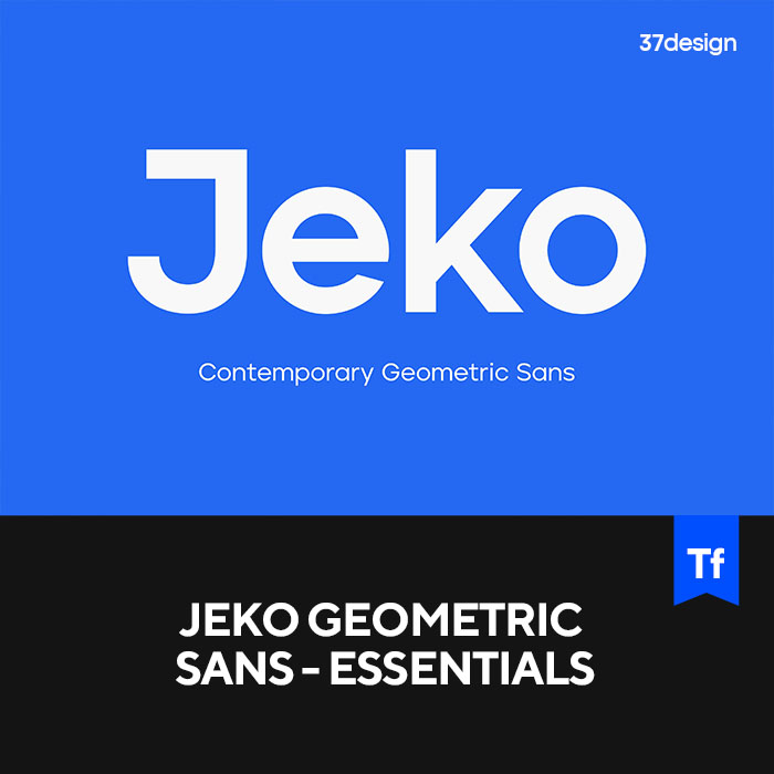 Jeko 一组20款无衬线英文字体品牌logo标识排版版式字体安装下载