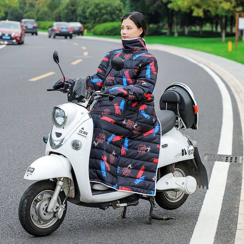 女士电动车挡风被雨衣一体冬季保暖防水防寒电瓶车摩托车防风罩