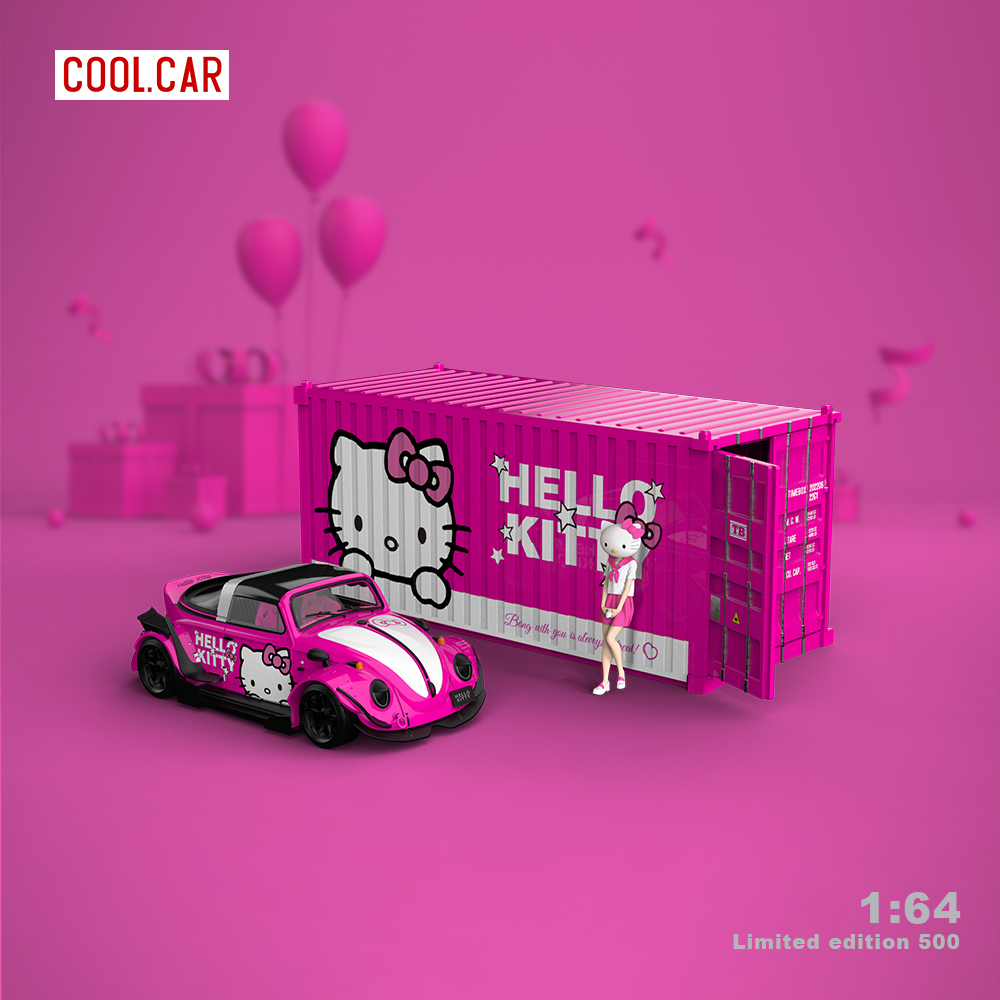 Cool Car 1:64大众甲壳虫kitty轿车涂装老爷车仿真合金汽车模型