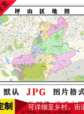坪山区地图1.1m广东省深圳市可定制JPG格式电子版简约图片新款