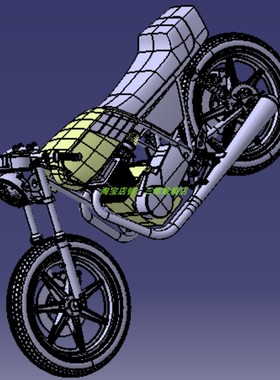 雅马哈摩托车跑车轮胎概念3D三维几何数模型座椅发动机刹车片排气