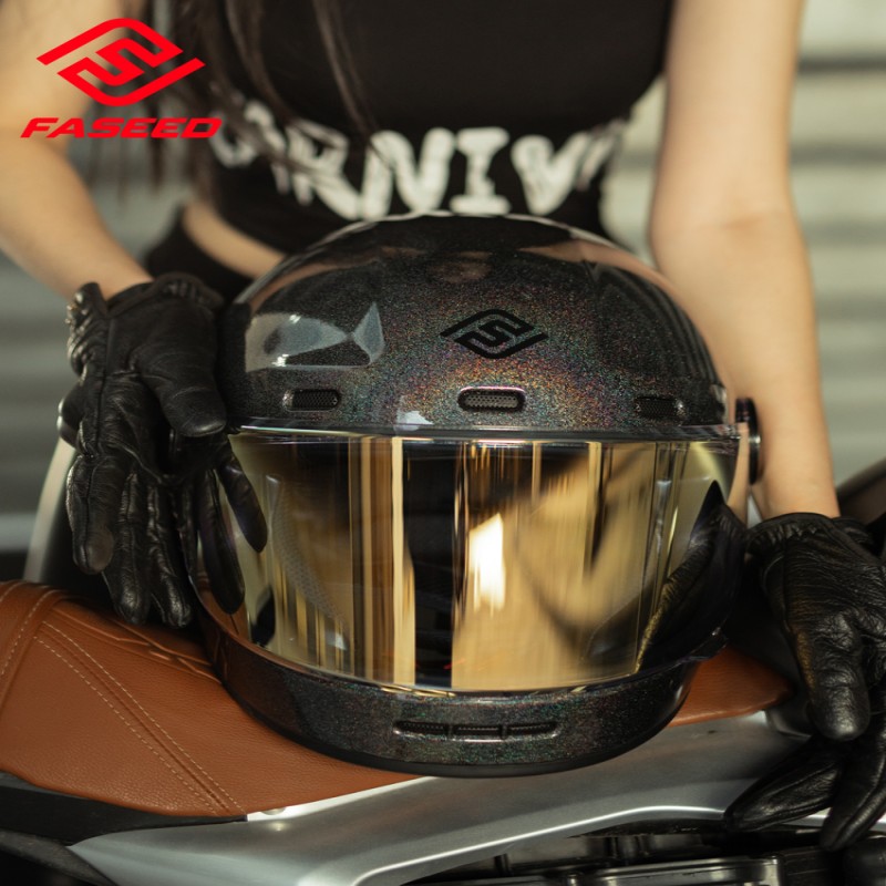 FASEED复古头盔男女摩托车哈雷机车巡航全盔大码4XL夏季3C认证V6