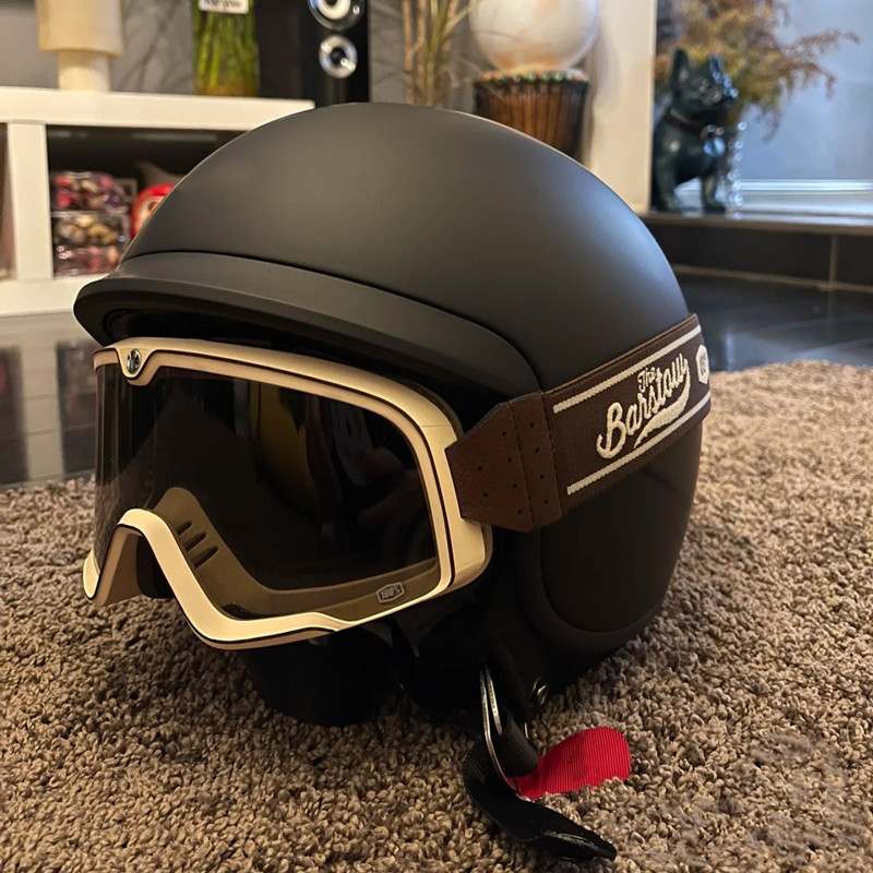 网红格子护目镜摩托车风镜头盔通用复古机车踏板防晒越野黑白棋格