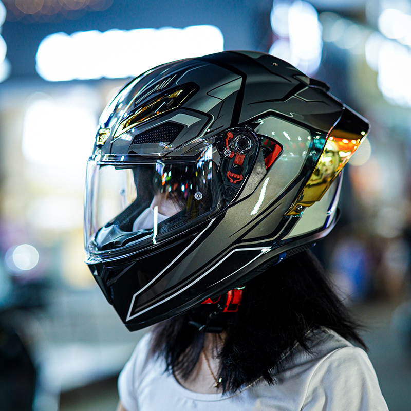 3C认证全盔男摩托车头盔女冬季保暖机车安全盔双镜片蓝牙耳机一体