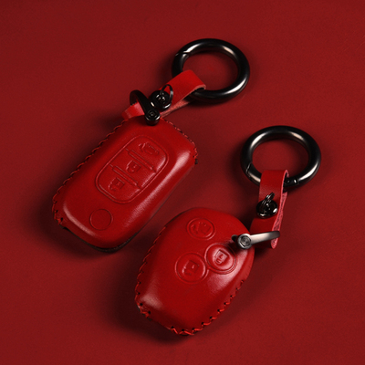 适用15-19款奔驰smart汽车钥匙包斯玛特改装真皮钥匙保护套钥匙扣
